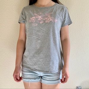 Hollister Gray Hibiscus T-Shirt